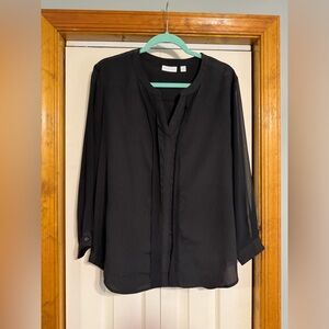 New York & Company Black Long Sleeve Blouse
